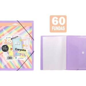 Carpeta de 60 fundas con sobre y portada personalizable lila