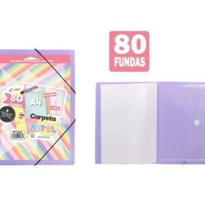 Carpeta de 80 fundas con sobre y portada personalizable lila