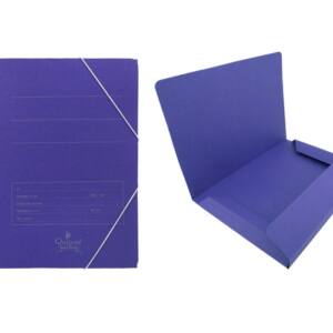 Carpeta solapas cartón azul con gomas