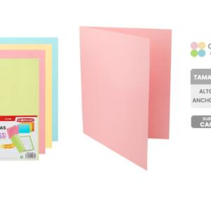 Pack 8 Subcarpetas A4 cartulina colores pastel