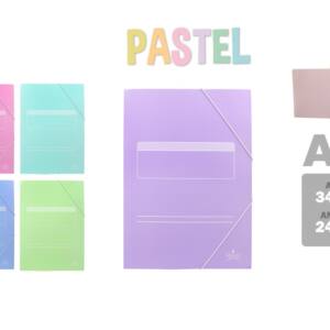 Carpeta Cartón Solapa A4 5 Colores Pastel