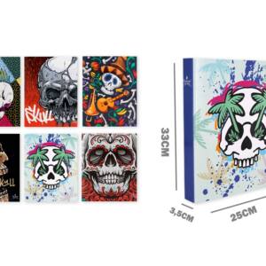 Carpeta 4 anillas mixtas diseño calaveras