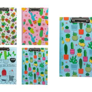 Portapapeles con clip A4 diseño cactus