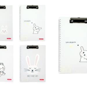 Portapapeles con clip A4 transparente diseño conejos