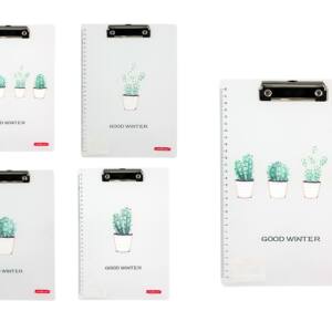 Portapapeles con clip A4 transparente diseño cactus