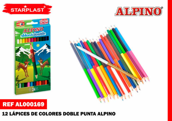 EU-12 LAPICES DE COLORES DOBLE PUNTA ALPINO