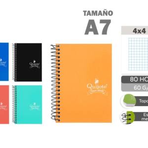 Libreta t/n A7 75x105mm 80H 60g/m2 cuadros 4x4