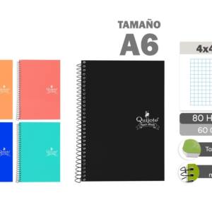 Libreta t/n A6105x150mm 80H 60g/m2 cuadros 4x4