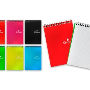 Libreta vertical 85x125 80H 60g/m2 cuadros 4x4mm tapa plástico