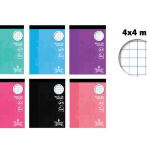 Bloc notas vertical A7 80H 60g/m2cuadros 4x4mm