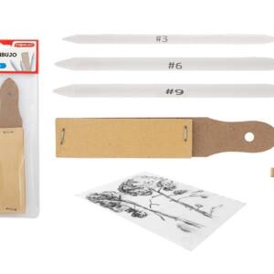 3 Difuminos Diferente Grosor y 1 Lija