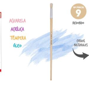 Pincel punta redonda No9 cerdas naturales