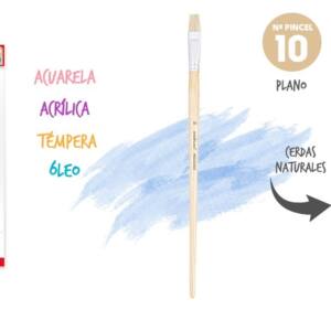 Pincel plano No10 cerdas naturales