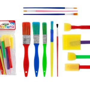 Set pinceles, brochas y esponjas 12U