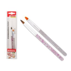 Set 2 pinceles punta avellanada