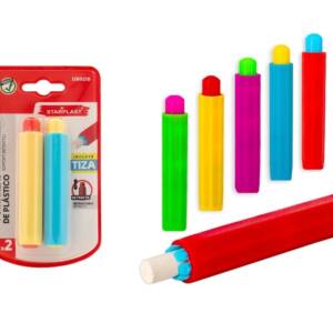 Portatizas de plástico 2U con tiza