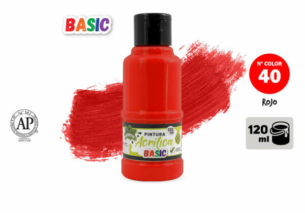 Pintura acrílica 120ml Rojo