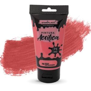 Pintura acrílica 75 ml rojo metalizado