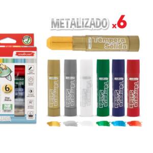 Témperas sólidas metalizadas 6U