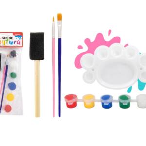 Set de pintura con paleta  2 pinceles  esponja