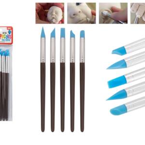 Set pinceles modelar punta de silicona mediana 5U