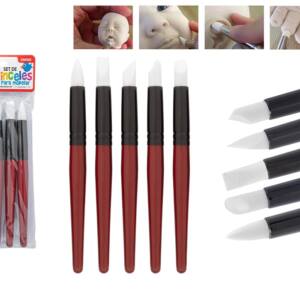Set pinceles modelar punta de silicona grande 5U