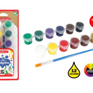 Set 12 témperas 5ml con pincel