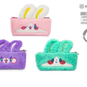 Estuche Peluche 1 Cremallera Conejo 3 Colores