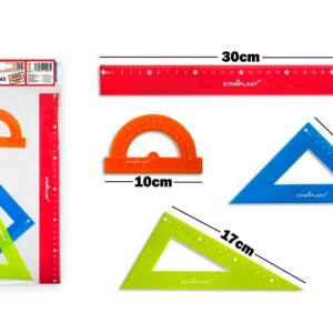 Juego de reglas colores 30cm