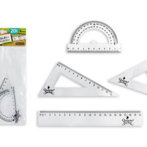 Juego de reglas transparentes 20cm