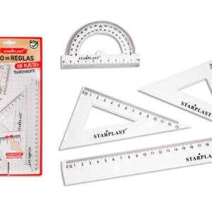 Juego de reglas transparentes 20cm