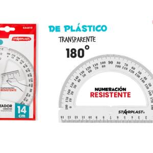 Transportador plástico transparente 180o