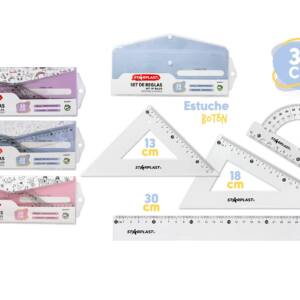 Juego de reglas 30cm con estuche