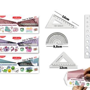 Juego de reglas 20cm con estuche