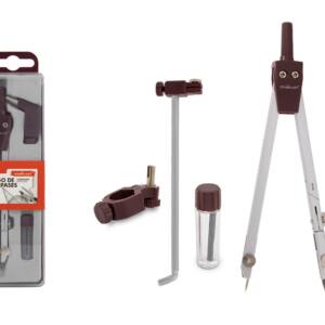 Juego de compás con mina adaptador alargadera