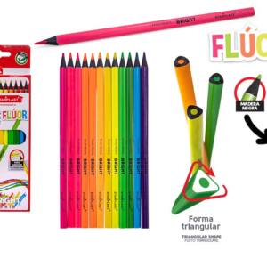 Lápices de color flúor 12U