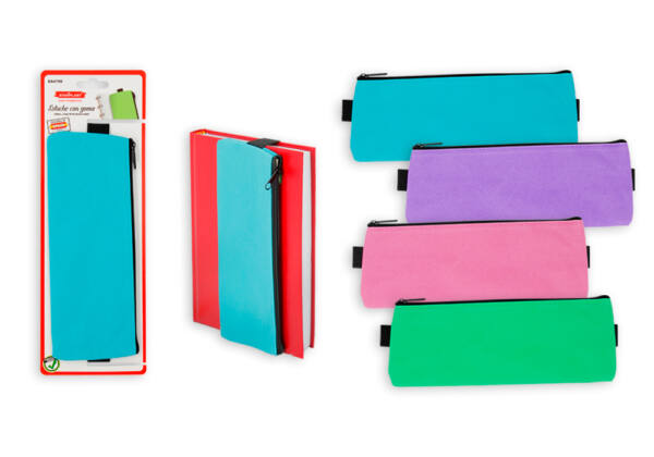 Estuche 1 cremallera con goma elástica