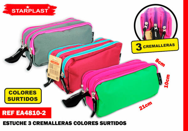 PORTATODO 3 CRM.GRIS/ROJO/VERDE