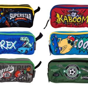 Estuche 2 cremalleras diseño urbano