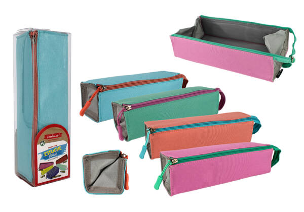 Estuche 1 cremallera diamante color pastel