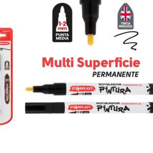 Rotulador permanente multi-superficie Negro Tinta Inglesa Punta 1-2mm