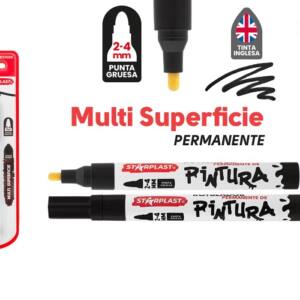 Rotulador permanente multi-superficie Negro Tinta Inglesa Punta 2-4mm