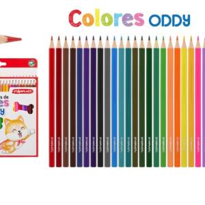 24 Lápices de Colores Oddy Forma Hexagonal