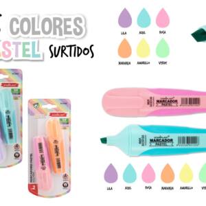 Set de 2 marcadores pastel con antideslizante