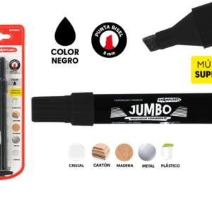 Permanente  Marker negro punta bisel 8mm