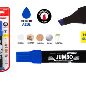 Permanente Mega Marker azul punta bisel 8mm