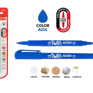 Permanente Twin doble punta azul