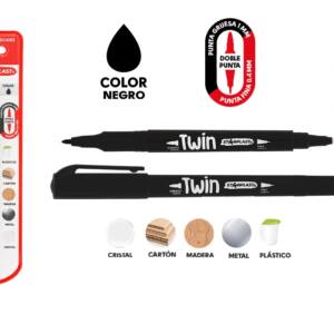 Permanente Twin doble punta negro