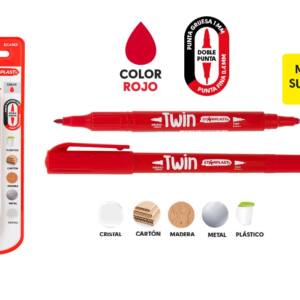 Permanente Twin doble punta rojo