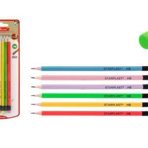 Set de 6 lápices HB con goma